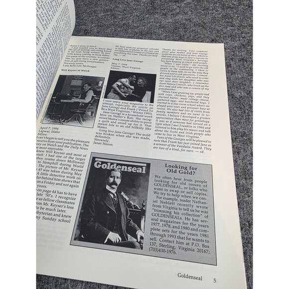 Goldenseal Magazine Summer 1994 Vol. 20 No. 2 West Virginia Life - Picture 4 of 5